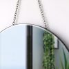 Round Silver Mirror with Iron Chain for Wall Decor Diameter Circle 11.5 inch Wall Hang Frame Less Mirror Small Handicraft Mirror
