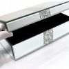 Luxury Middle Silver Bling Crushed Diamond Glass Mirrored Jewelry Box Women Jewelry Organizer Storage Box For Gift