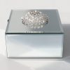 Square Jewelry Organizer Box Diamond Accessories Mirrored Holder In Silver Mirror Glass For Storage Collection