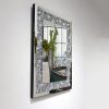 Rectangle Sparkling Decorative Wall Mirror for Home Decoration with Silver Crystal Crush Diamond Dcor, Dimention16x20x1 inch, Wall Hang Frameless Mirrors Glass Diamond Dcor.
