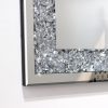 Rectangle Sparkling Decorative Wall Mirror for Home Decoration with Silver Crystal Crush Diamond Dcor, Dimention16x20x1 inch, Wall Hang Frameless Mirrors Glass Diamond Dcor.