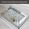 Luxury Silver Crushed Diamond Glass Mirrored Jewelry Box Organizer Storage Jewelry Box For Women