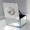Square Jewelry Organizer Box Diamond Accessories Mirrored Holder In Silver Mirror Glass For Storage Collection