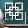 Square Mirrored Wall Decor Decorative Mirror 12x12 inches Modern Fashion DIY Silver Wall-Mounted Mirrors