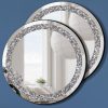 Crystal Crush Diamond Silver Mirror 2 Pack Diameter 12inch Round Shape with Iron Chain Real Glass Mirror for Wall Decor