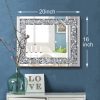 Rectangle Sparkling Decorative Wall Mirror for Home Decoration with Silver Crystal Crush Diamond Dcor, Dimention16x20x1 inch, Wall Hang Frameless Mirrors Glass Diamond Dcor.