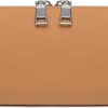 LIVAREEmlen Travel Makeup Bag, Large Capacity Cosmetic Bags for Women, Waterproof Portable Pouch Open Flat Toiletry Bag Make up Organizer with Divider, Can be fitted with suspenders(Brown)