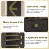 LIVAREEmlen Farmhouse Vanity Desk with LED Mirror & Stool, Black | Charging station (2AC+2USB), 3CCT lighted mirror, Sturdy FSC wood (165lbs), Hair dryer holder, W/ stool