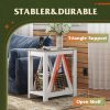 LIVAREEmlen Narrow End Table with Charging Station Farmhouse Side Table Slim | 2 AC Outlets + 2 USB Ports; Sturdy A-Shaped Frame; 55 Lbs Capacity; 2 Tier Storage Shelves; Non Slip Pads; Easy Assembly