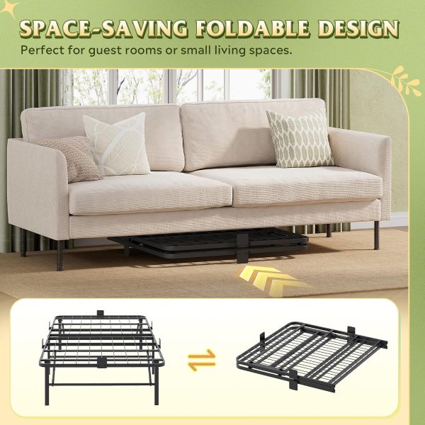 LIVAREEmlen Foldable Twin Bed Frames, Metal Platform Bed Frame Twin Size with Heavy Duty Steel Slats, No Box Spring Needed, Easy Assembly, No Noise, Black
