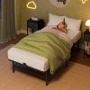 LIVAREEmlen Foldable Twin Bed Frames, Metal Platform Bed Frame Twin Size with Heavy Duty Steel Slats, No Box Spring Needed, Easy Assembly, No Noise, Black