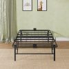 LIVAREEmlen Foldable Twin Bed Frames, Metal Platform Bed Frame Twin Size with Heavy Duty Steel Slats, No Box Spring Needed, Easy Assembly, No Noise, Black